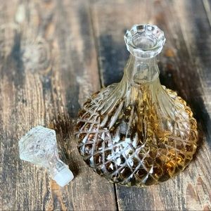 Beautiful Glass Decanter round H- 11 1/4”